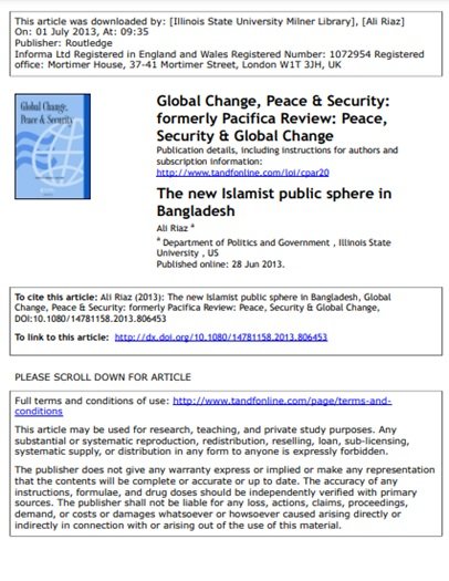 The new Islamist public sphere in Bangladesh